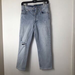 GAP 1969 26 jeans cheeky straight women Light Blue Distressed Straight Jeans